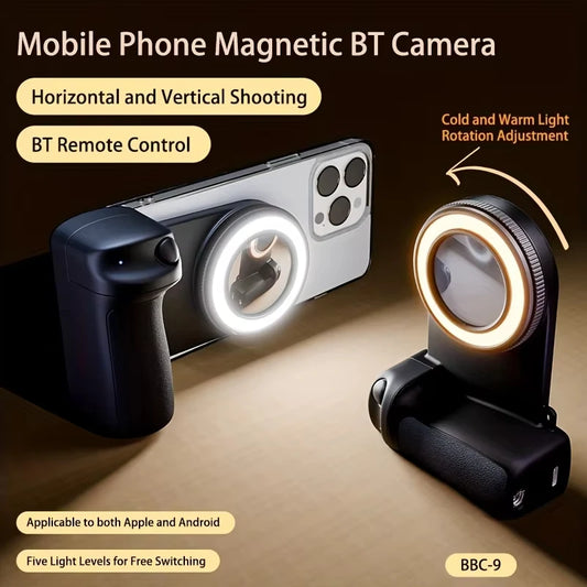 1PC Smartphone Camera Shutter Grip Bluetooth Selfie Handle Camera Photo Stabilizer with Fill Light for Iphone Android