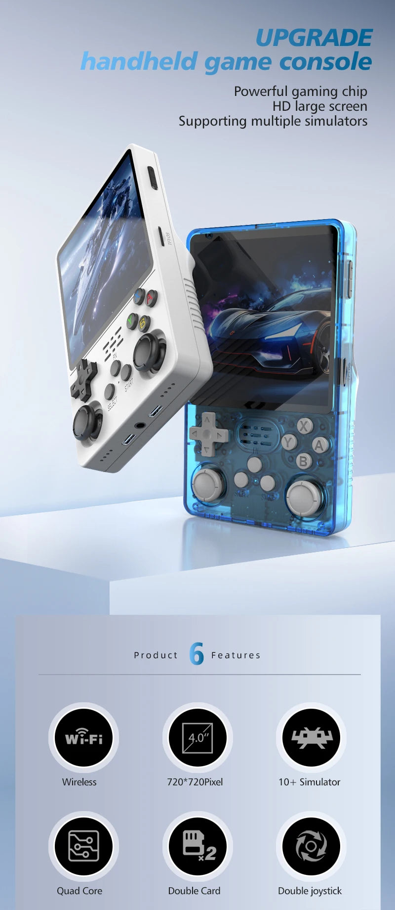 BOYHOM R36 Plus Retro Handheld Game Console Linux 64-bit System 4" IPS Screen RK3326 Portable Pocket Video Player R36PLUS Games