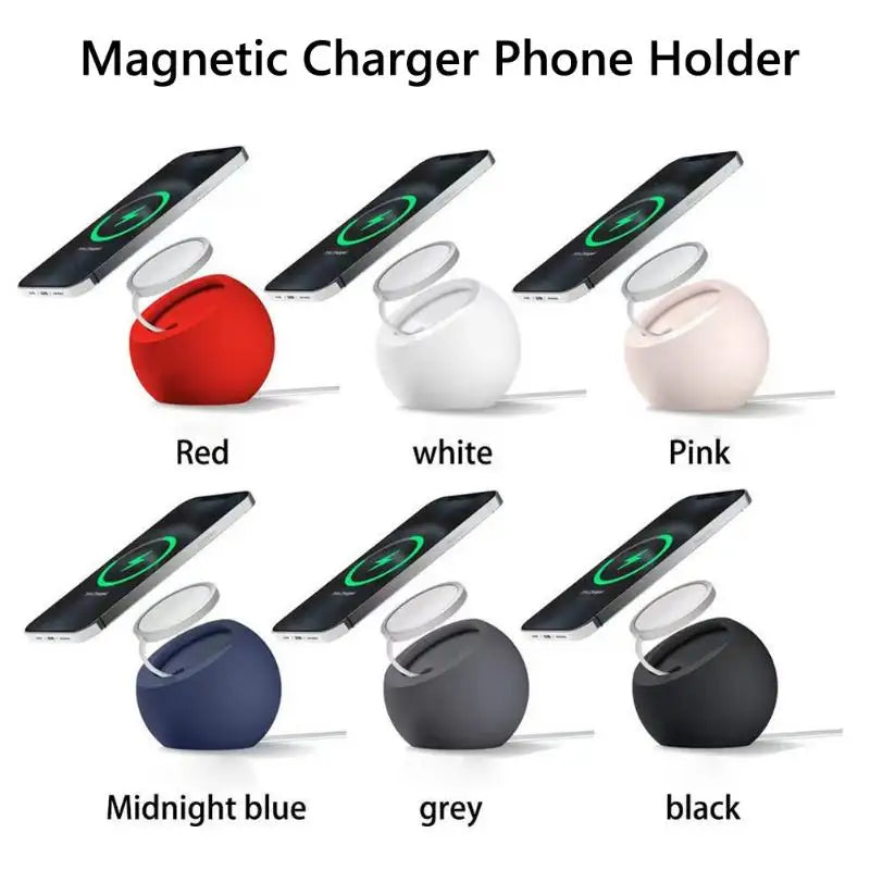 Ball Shape Magnetic Desk Phone Charger Stand Holder for Magsafe IPhone 15 14 13 12 Pro Max Mini Wireless Charging Desktop Dock