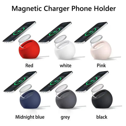 Ball Shape Magnetic Desk Phone Charger Stand Holder for Magsafe IPhone 15 14 13 12 Pro Max Mini Wireless Charging Desktop Dock