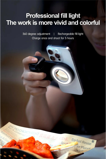 1PC Smartphone Camera Shutter Grip Bluetooth Selfie Handle Camera Photo Stabilizer with Fill Light for Iphone Android