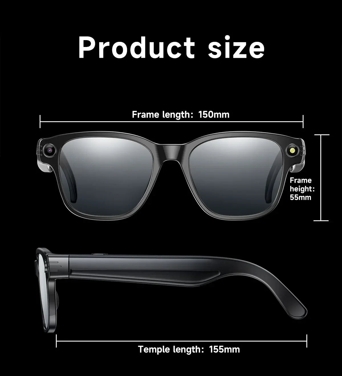 OPPO New Version AI Smart Glasses with 8MP Pixel Take Video Picture 4GB WiFi Contact AI ChatGPT Translation Smart Sunglass