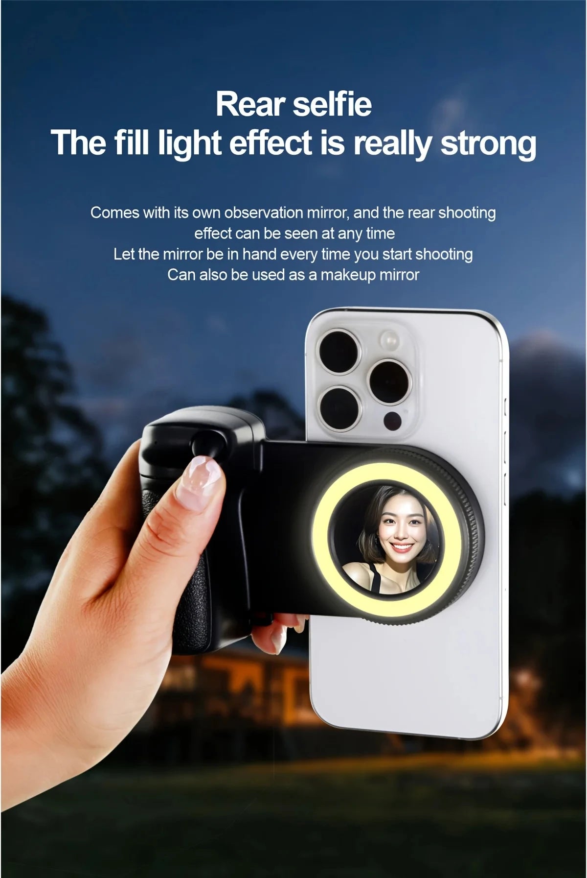 1PC Smartphone Camera Shutter Grip Bluetooth Selfie Handle Camera Photo Stabilizer with Fill Light for Iphone Android