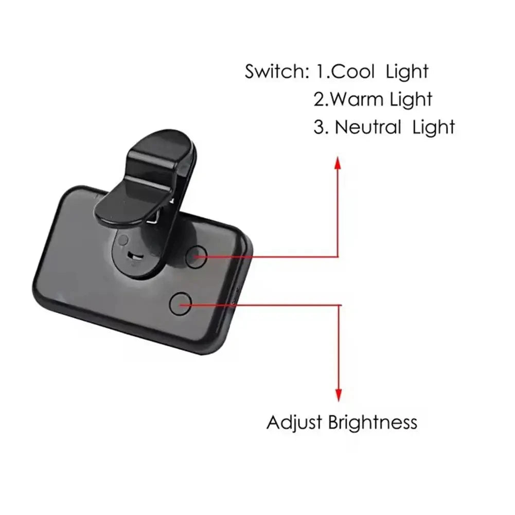 Portable Mini Selfie Fill Light Rechargeable 3 Modes Adjustable Brightness Clip On For Phone Laptop Tablet Meeting Make Up