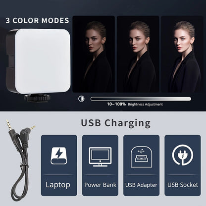 Smartphone Vlogging Kit Tripod Phone Holder Mini Microphone LED Fill Light Stabilizer Stand for YouTube Live Stream Short Video